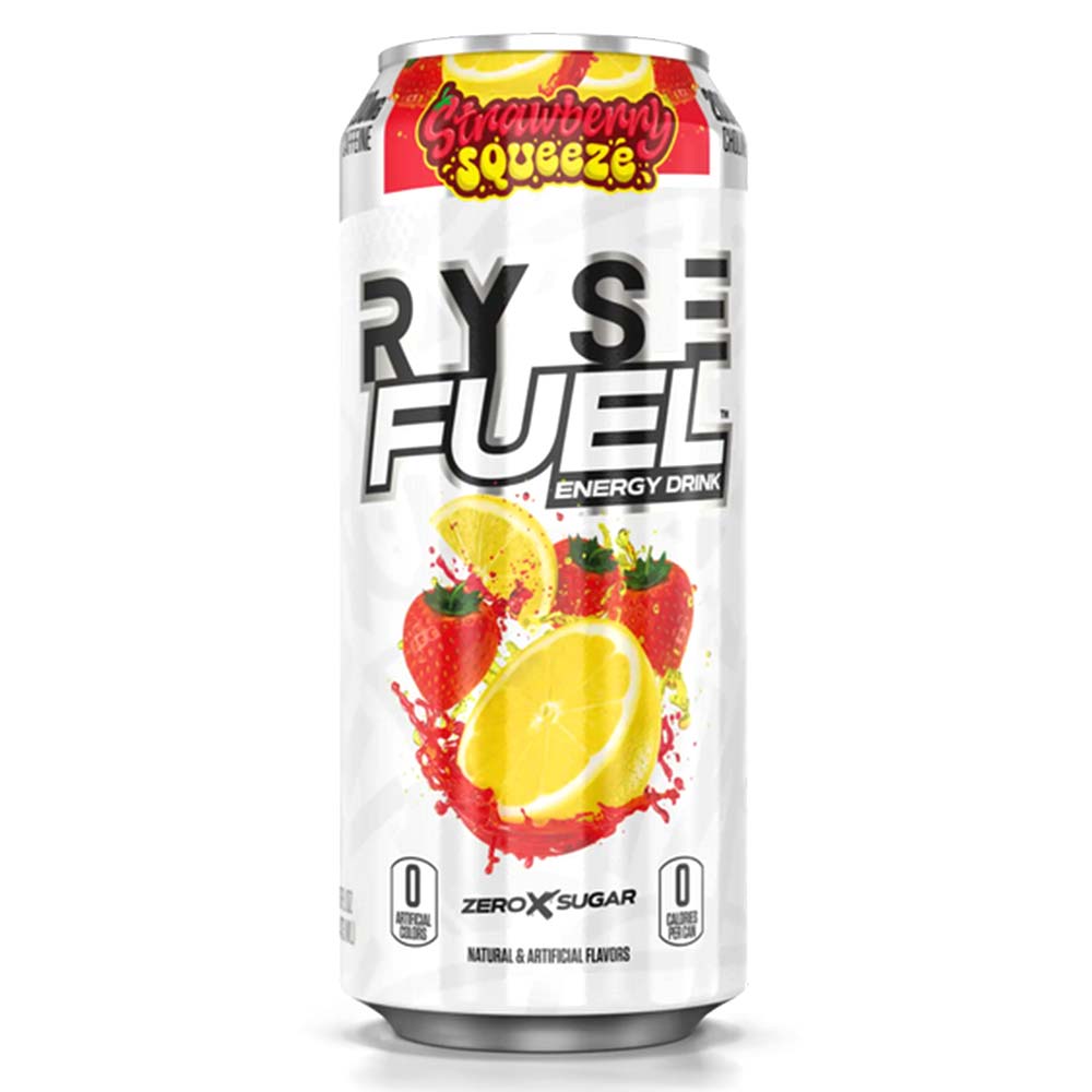 RYSE Fuel Energy Drink, Strawberry Squeez, 1 Can, 200mg Natural Caffeine