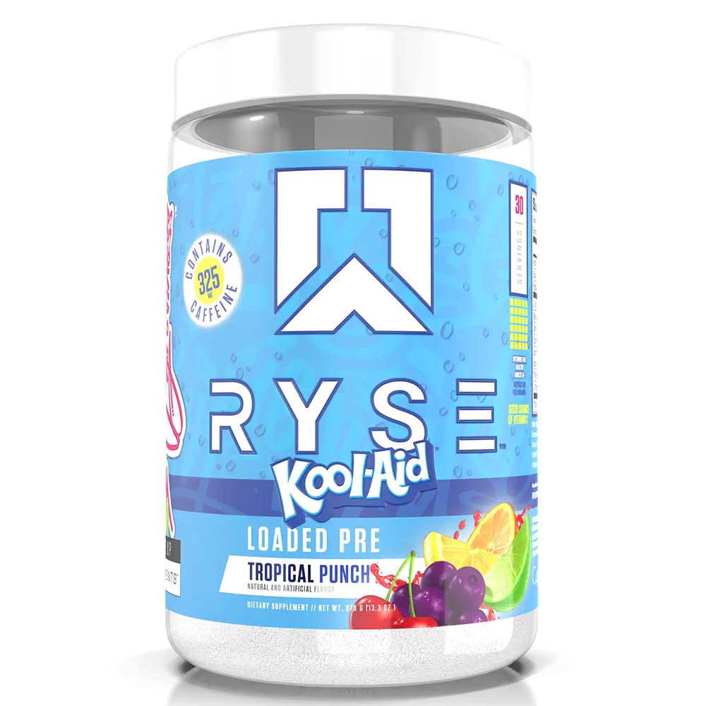 RYSE Loaded Pre Workout, Kool Aid Tropical Punch, 30, Maximize Pump, Explosive Energy