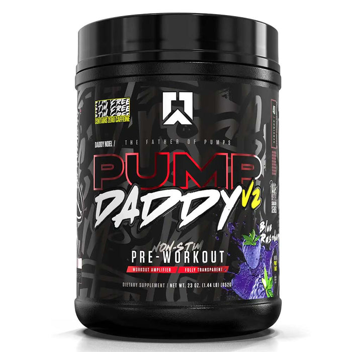 RYSE Pump Daddy V2 Non Stim Pre Workout, Blue Raspberry, 40, Non Stimulant