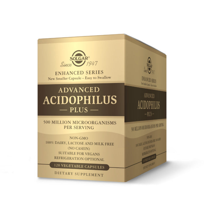 Solgar Advanced 40+ Acidophilus Plus، 120 كبسولة نباتية، لدعم صحة الجهاز الهضمي 