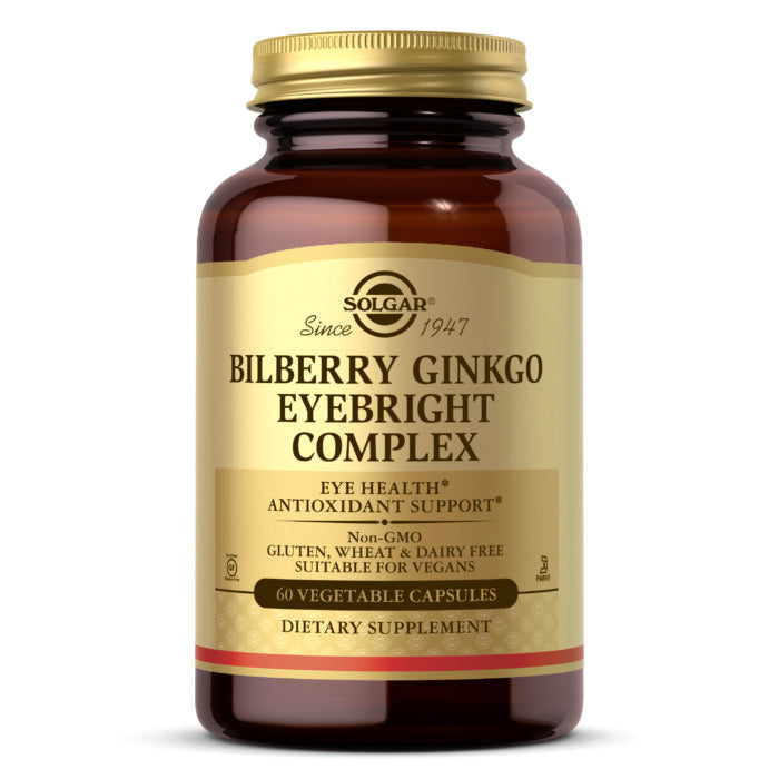 Solgar Bilberry Ginkgo Eyebright Complex, 60 Vegetable Capsules, Boost Immune