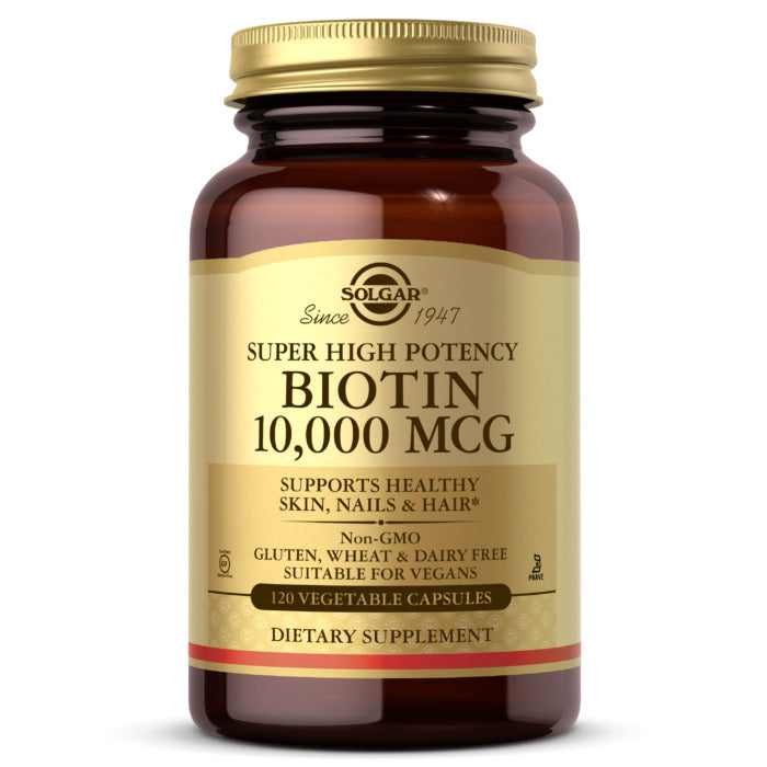 Solgar Biotin, 120 Vegetable Capsules, 10000 mcg, Supports Energy Production