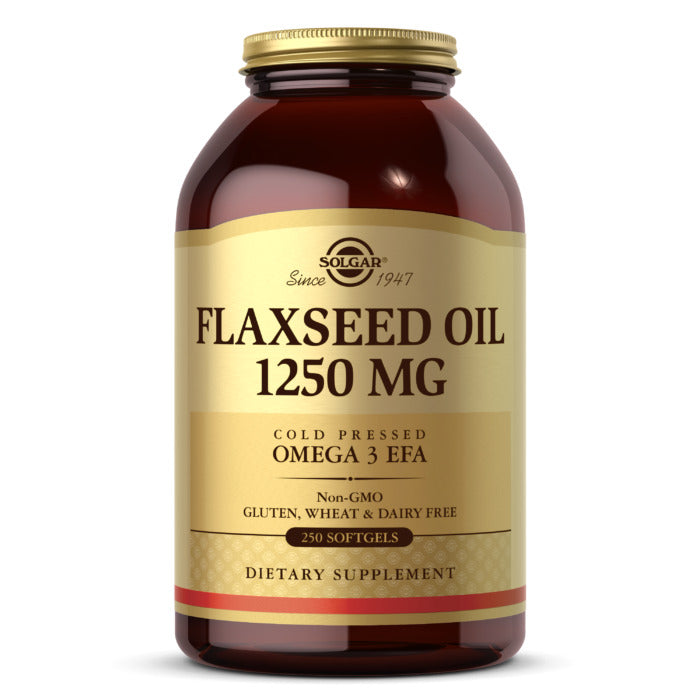 Solgar Flaxseed Oil, 1250 mg, 250 Softgels, Support Heart Health, Support Immune System