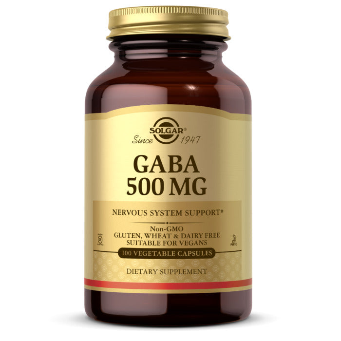 Solgar Gaba, 500 mg, 100 Vegetable Capsules, Support The Nervous System