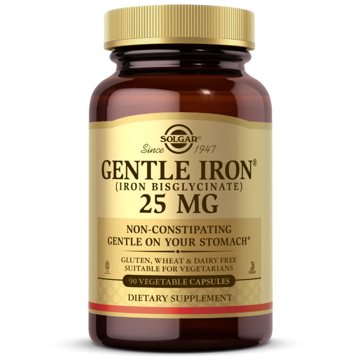 Solgar Gentle Iron, 25 mg, 90 Vegetable Capsules, Promote Energy Utilization