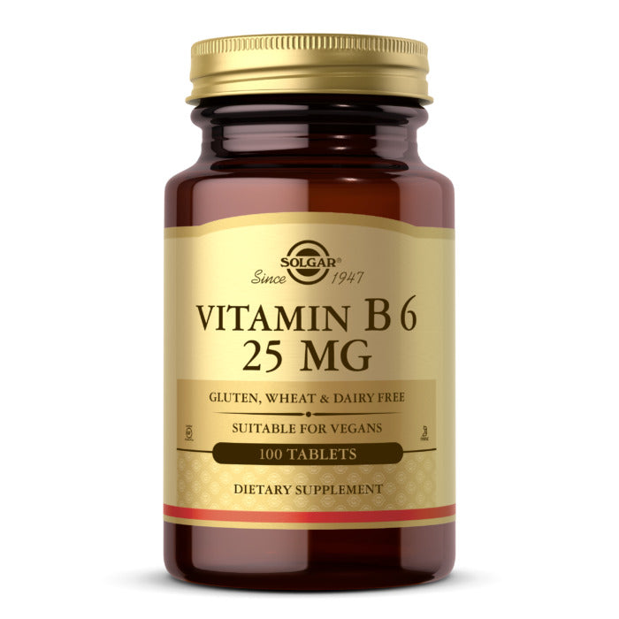 Solgar Vitamin B6, 25 mg, 100 Tablets, Maintain a Healthy Nervous System