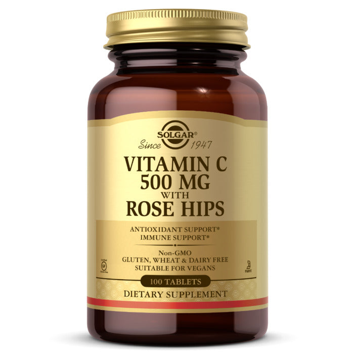 Solgar Vitamin C With Rose Hips, 500 mg, 100 Tablets, An Antioxidant, Support Immune System