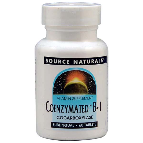 Source Naturals Coenzymated B-1، 25 مجم، 60 قرصًا، تكوين النواقل العصبية في الدماغ