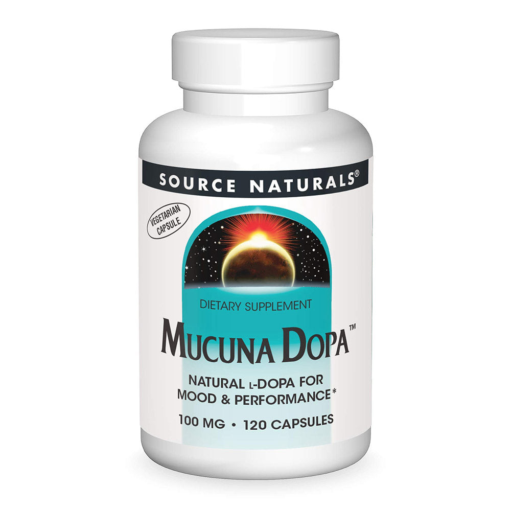 Source Naturals Mucuna Dopa, 100 mg, 120 Veggie Capsules, Assists in Brain Function