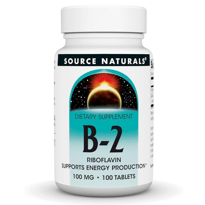 Source Naturals Vitamin B-2 Riboflavin, 100 Tablets, 100 mg, Supports Energy Production