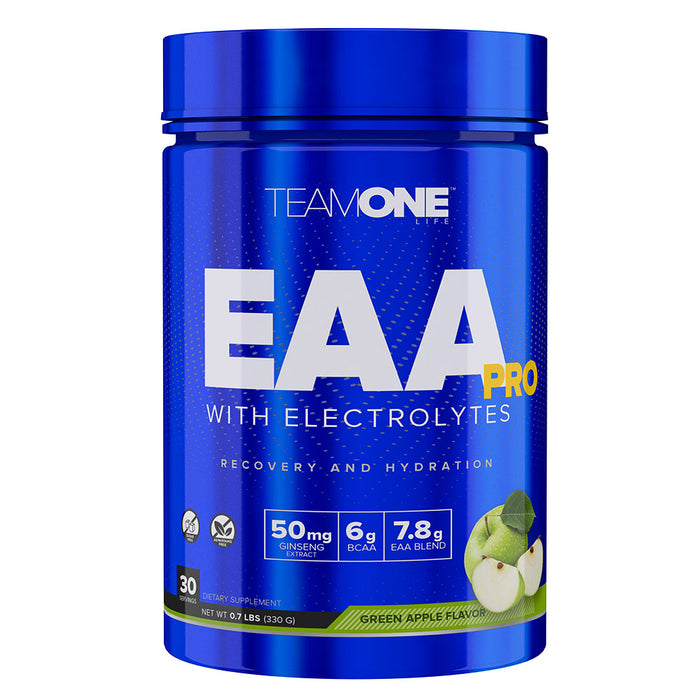 Team One EAA Pro With Electrolytes, Green Apple, 30, Recovery and Hydration