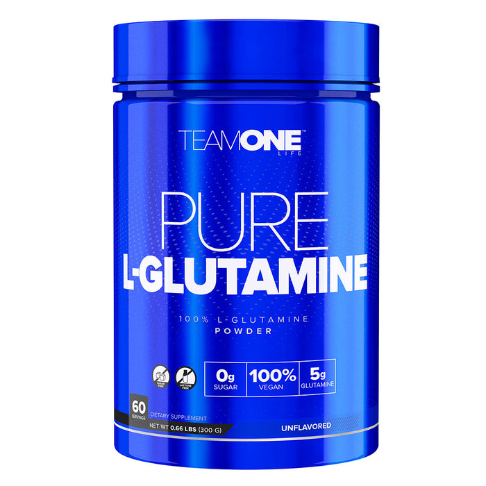 Team One Pure L-Glutamine, Unflavored, 60, Supports Muscle Growth, Enhances Workout Recovery