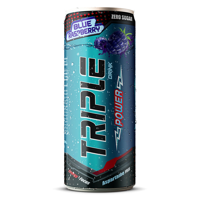 Triple Power Energy Drink, Blue Raspberry, 1 Piece, Energy & Focus, Zero Calories & Zero Sugar