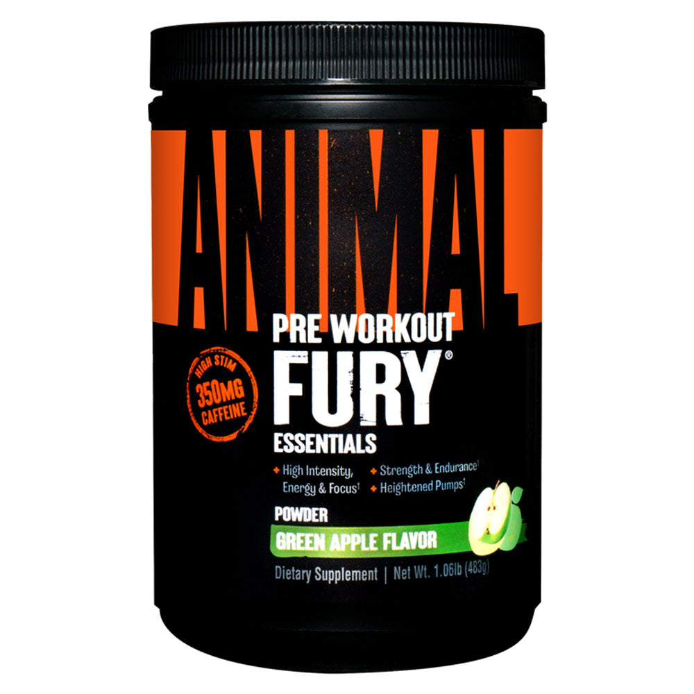 Universal Nutrition Animal Fury, Green Apple, 30, Strong Pumping, Unlimited Focus