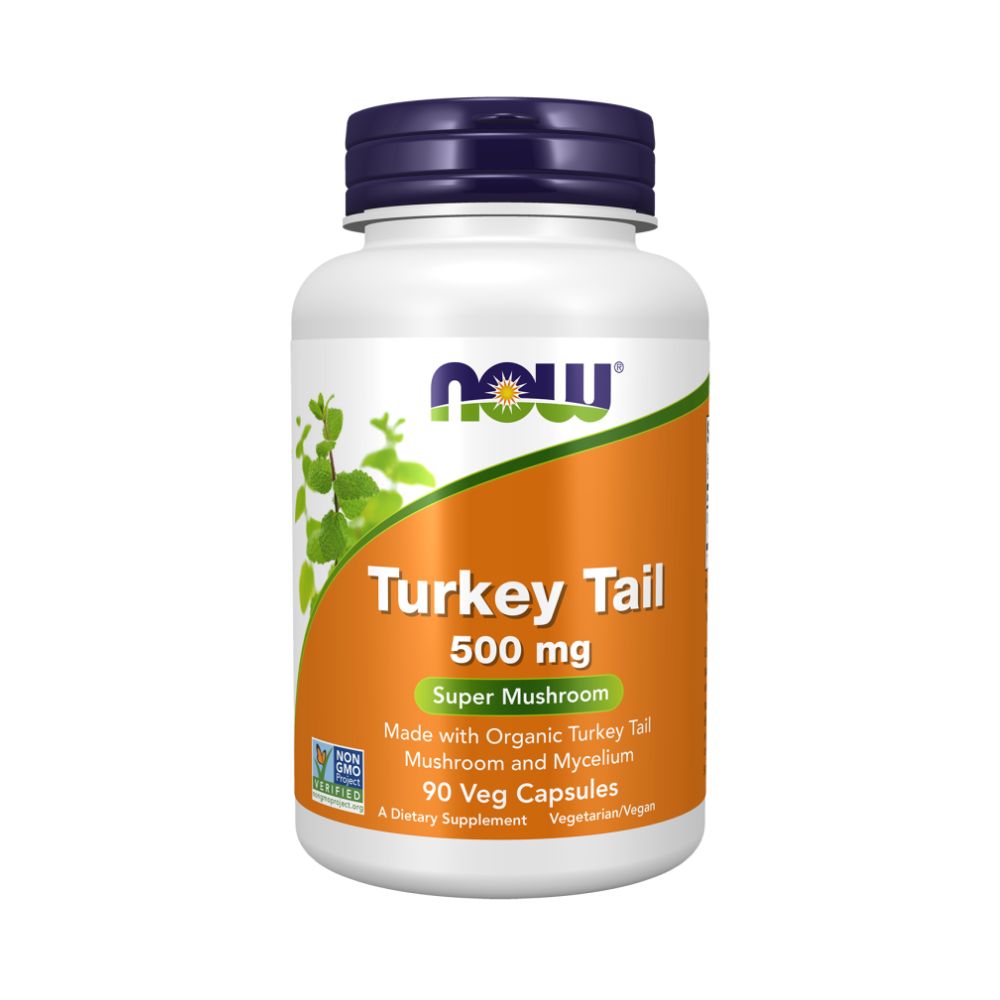 Now Turkey Tail Super Mushroom, 500 mg, 90 Veggie Capsules, Immune System Support