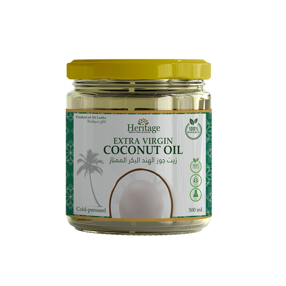 Heritage Organic Extra Virgin Coconut Oil, 500 ML, 100% Organic, Vegan