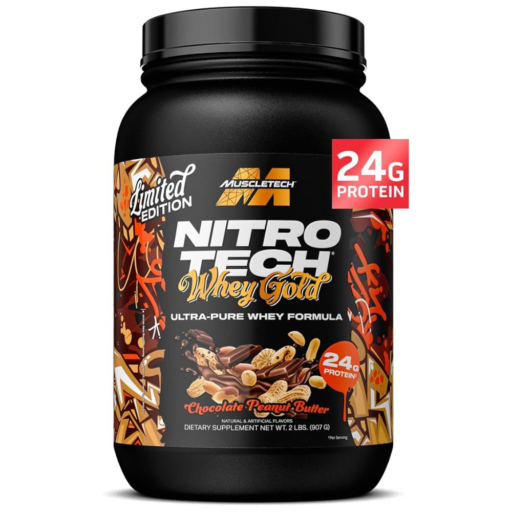 Muscletech Nitro Tech Whey Gold, 2 LB, Build more Strength and Muscle