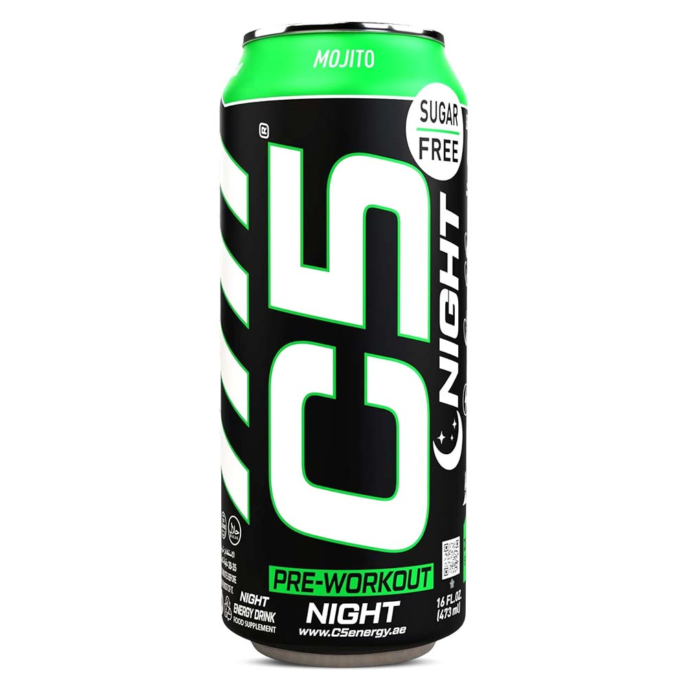 C5 Night Pre-workout Drink, 473 Ml, Sugar-Free, Boosts Strength & Endurance