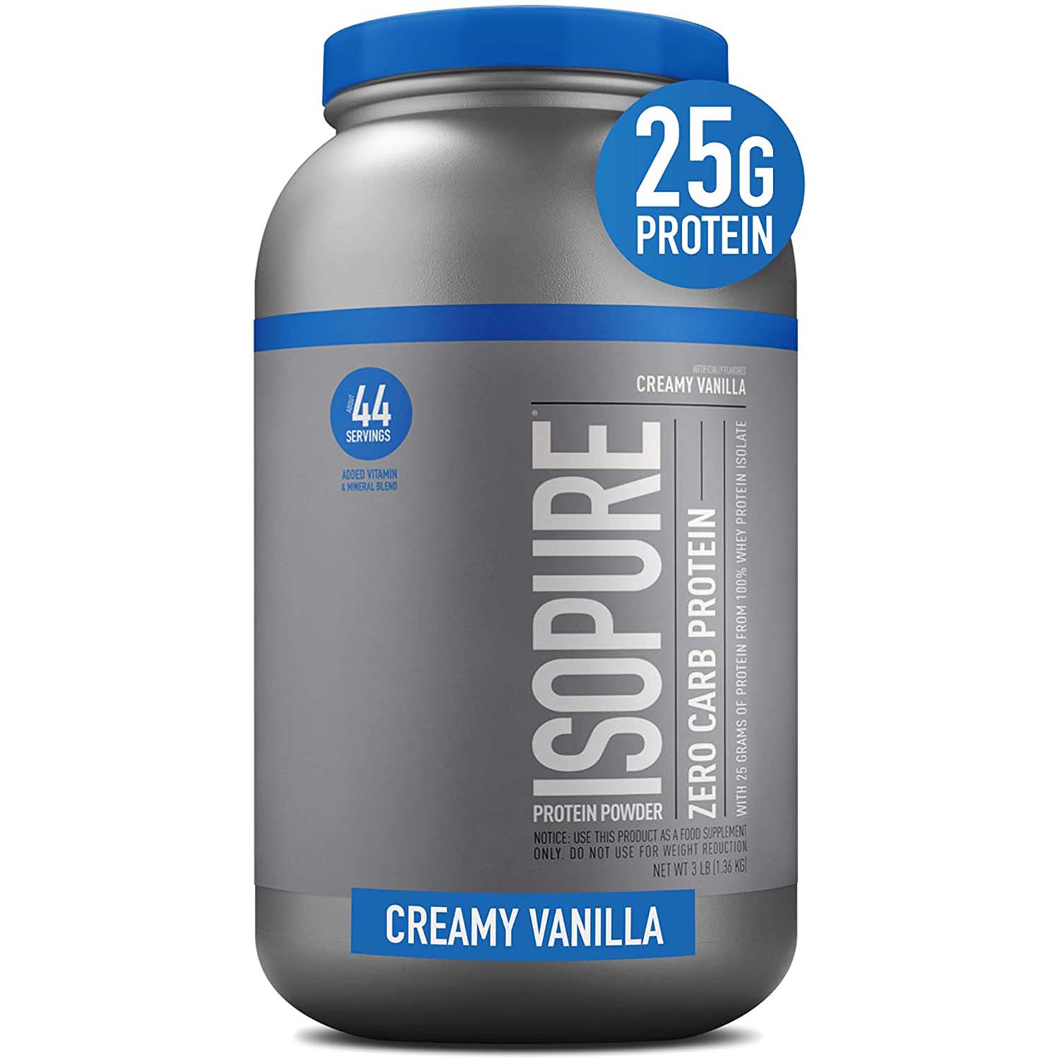 Nature's Best Isopure Zero Carb Protein, 3 LB, 25 Grams Protein Per Scoop