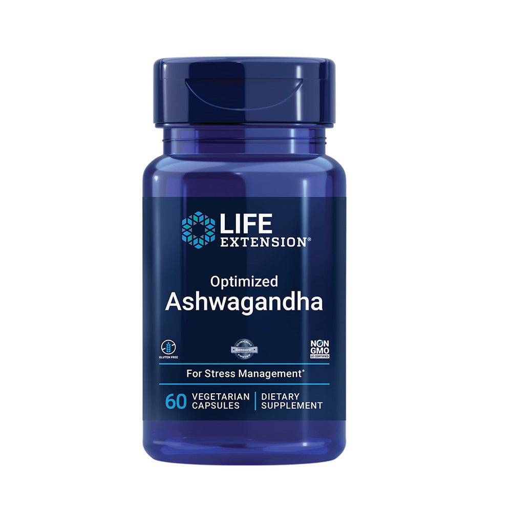 Life Extension Optimized Ashwagandha, 60 Veggie Capsules, Reduces Stress
