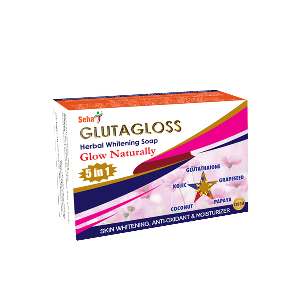GlutaGloss Herbal Whitening Soap, 135 Gm, Anti-aging, Deep moisturization