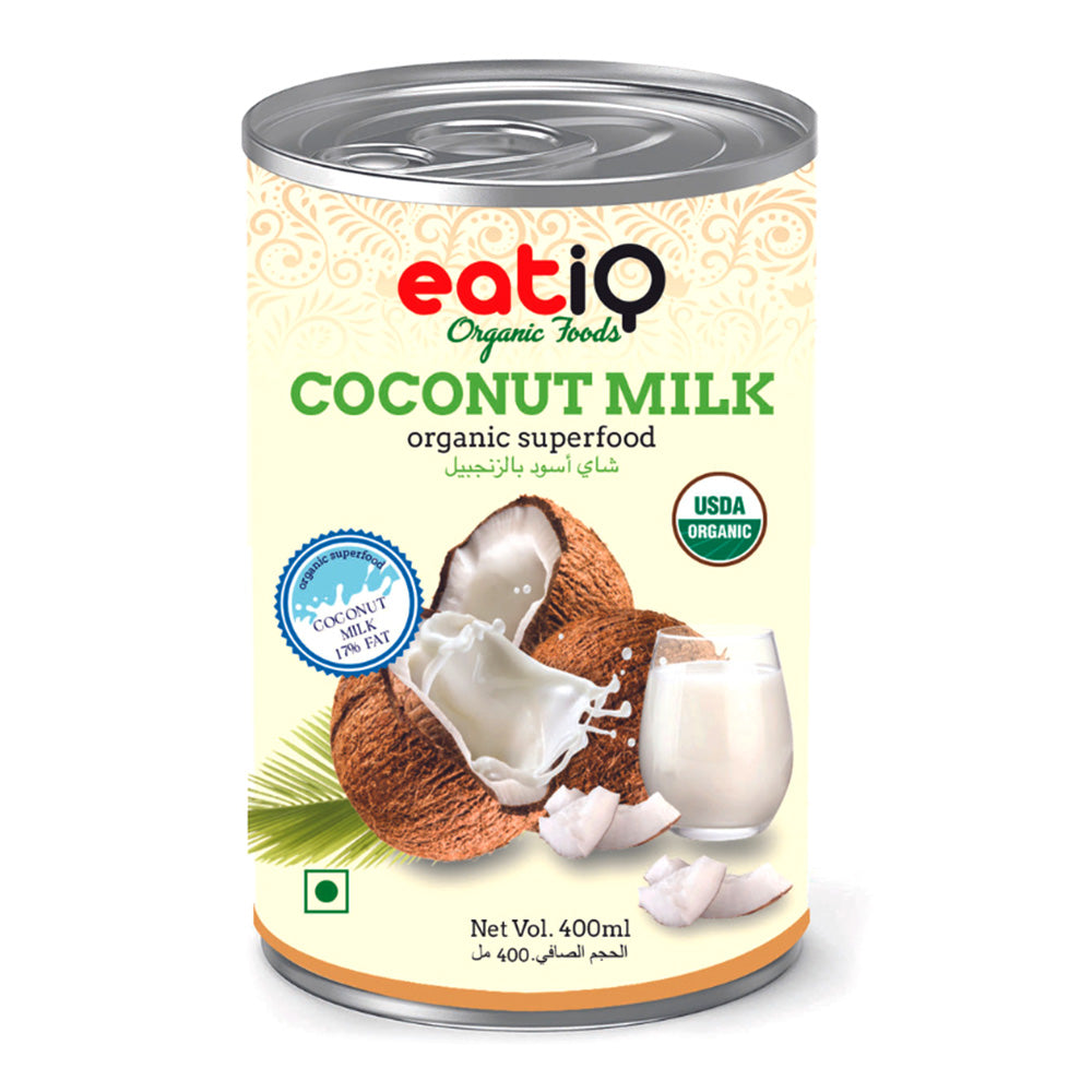 Eatiq Organic Coconut Milk, 400 Ml, Rich in Flavour, Free Gluten, Free Cholesterol