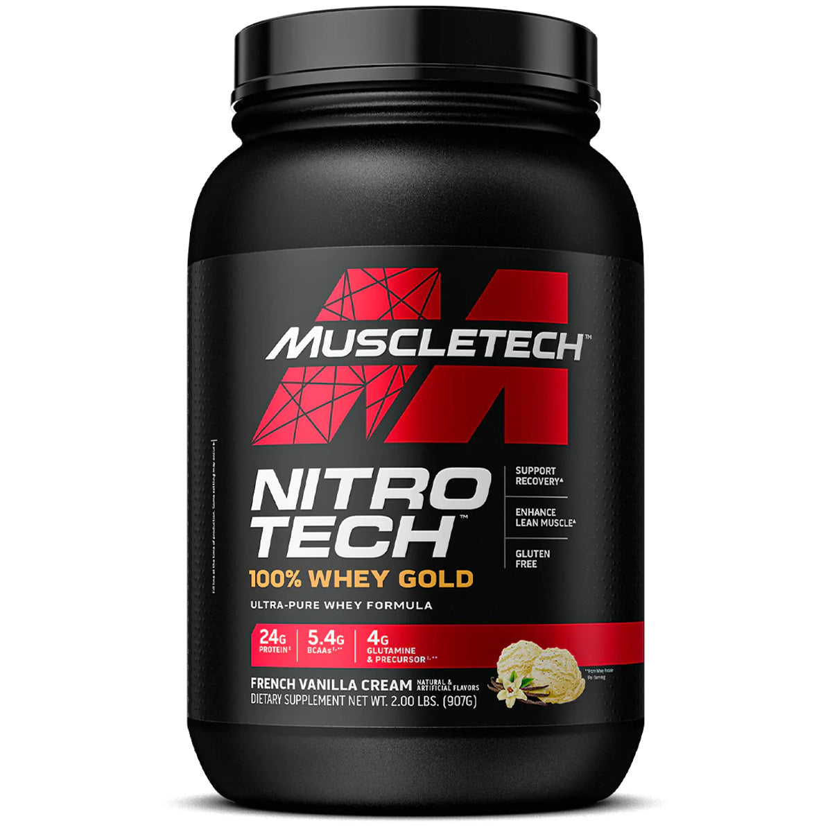 Muscletech Nitro Tech Whey Gold, 2 LB, Build more Strength and Muscle