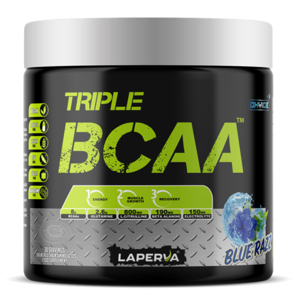 Laperva Triple BCAA, Blue Raspberry, 30, 7.5 G Of Bcaa 2:1:1 Ratio, Zero Fat, Zero Carbs and Zero Sugar