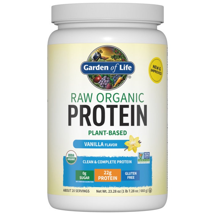 Garden Of Life Raw Organic Plant Based Protein Powder, Vanilla, 1LB, 22g Protein