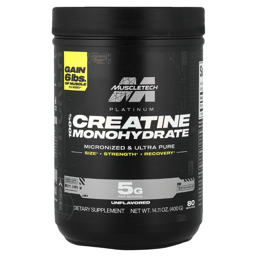 Muscletech Platinum Creatine, Unflavored, 400 Gm, Enhance Strength, Support Muscle Size