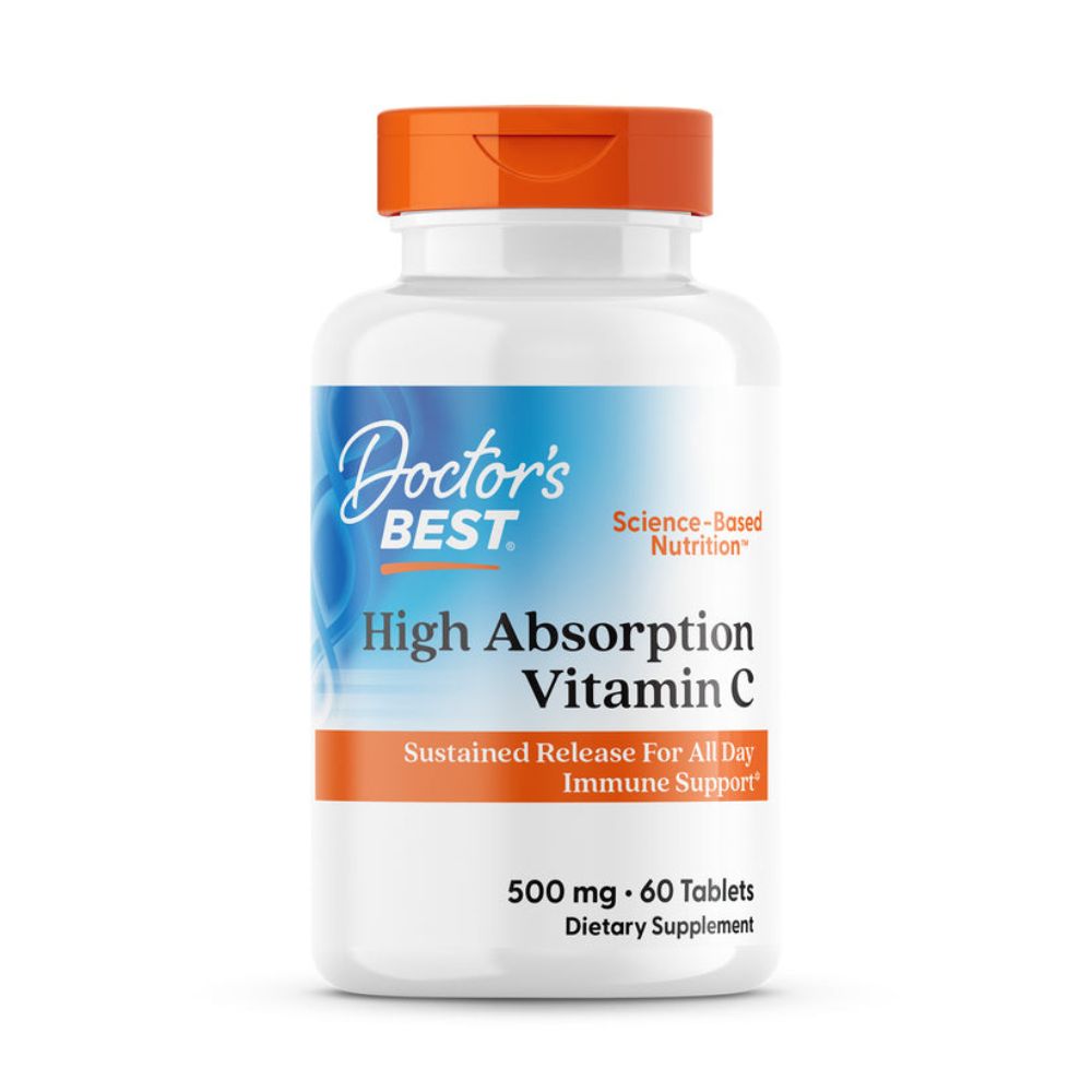 Doctor's Best High Absorption Vitamin C, 500 mg, 60 Tablets, Support the Immune System
