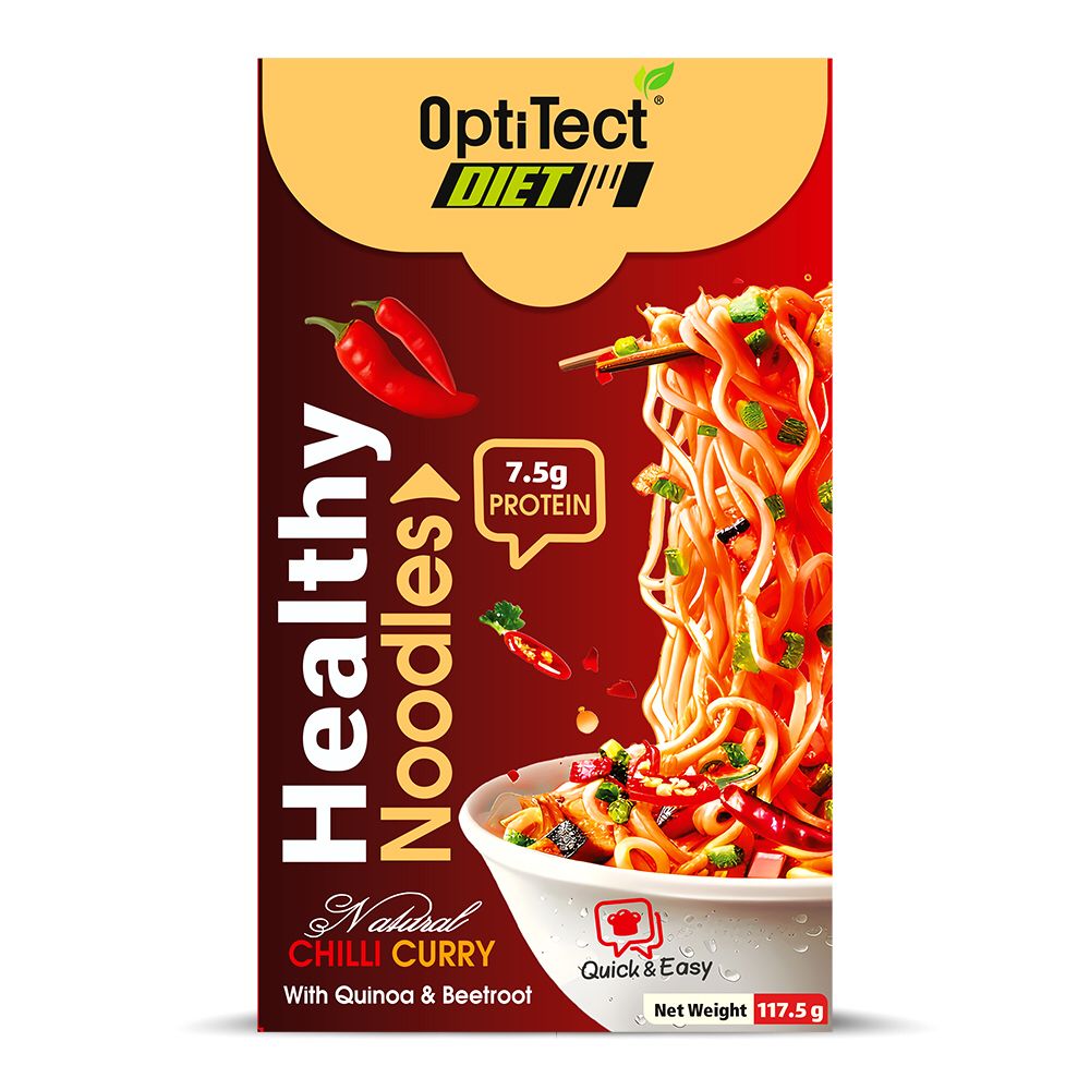 Optitect Diet Curry Noodles With Quinoa & Beetroot, 117.5 Gm, High in Fiber & Protein
