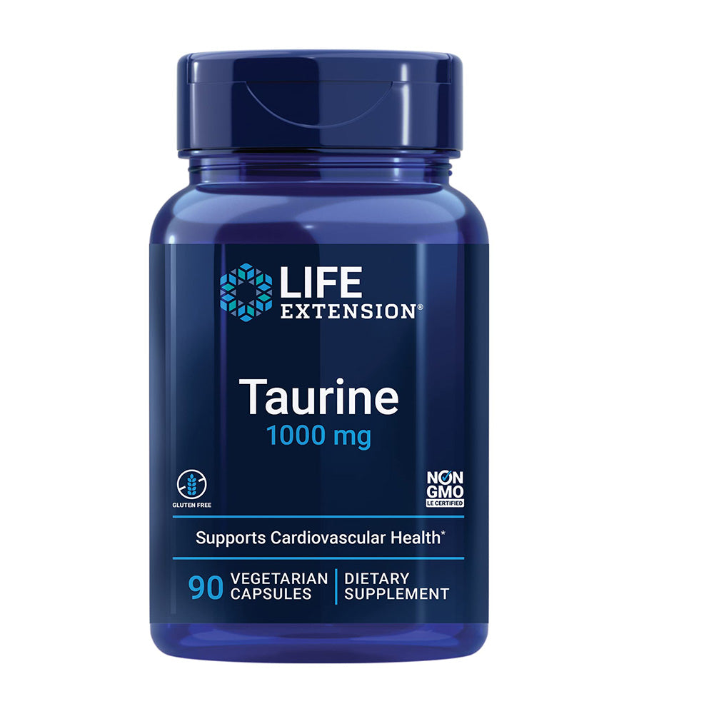 Life Extension Taurine, 90 Veggie Capsules, 1000 mg, Promotes Heart Health