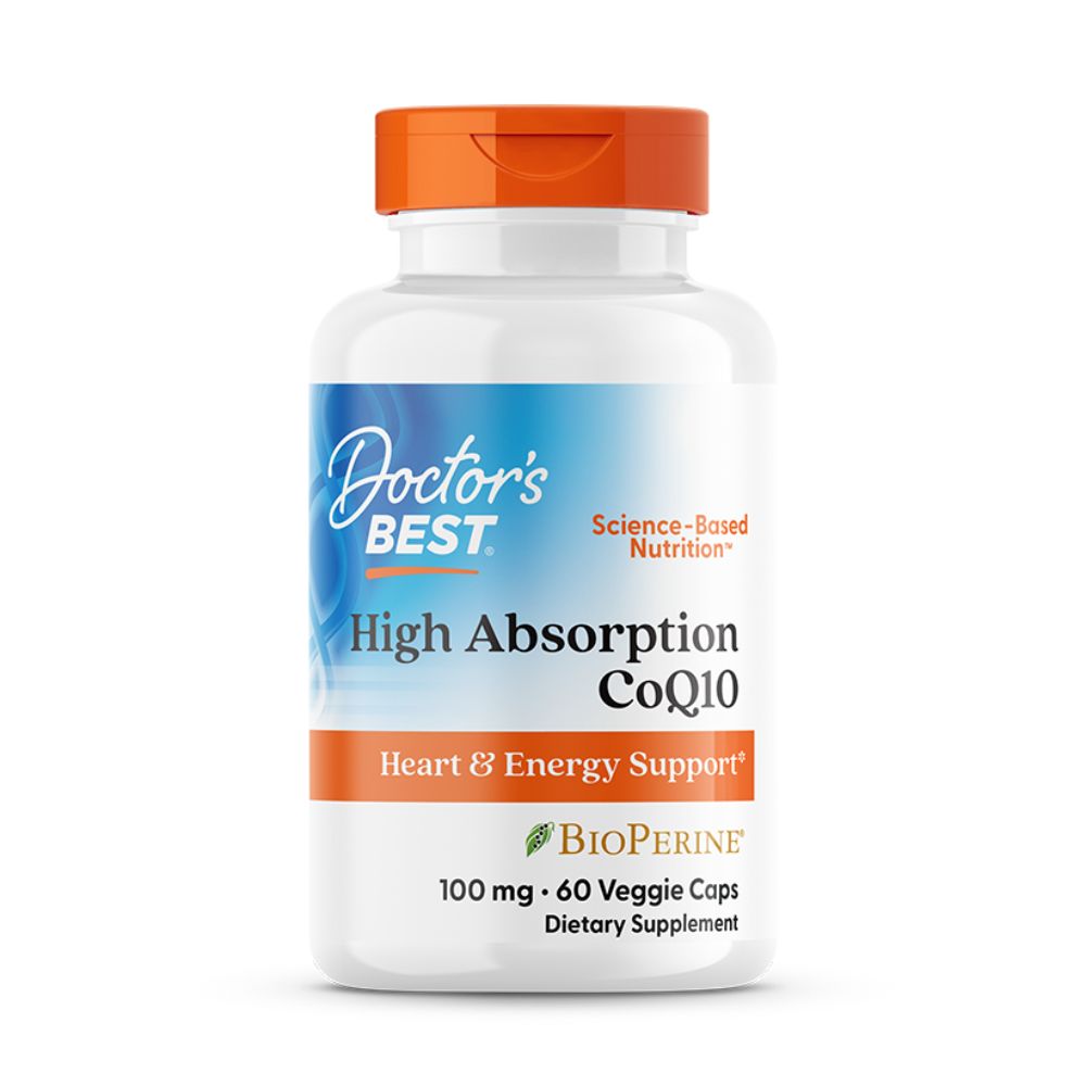 Doctor's Best High Absorption Coq10, 100 mg, 60 Veggie Capsules, Important for the Creation of Energy