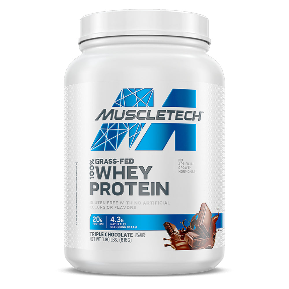 MuscleTech 100% Grass-Fed Whey Protein, 1.8 LB, 20g Protein