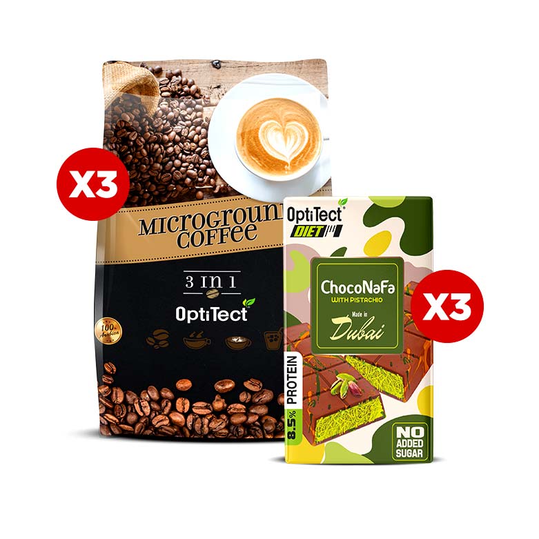 Optitect Arabica Microground Coffee 3 in 1, 24 Stick Packs, it is suitable for diet