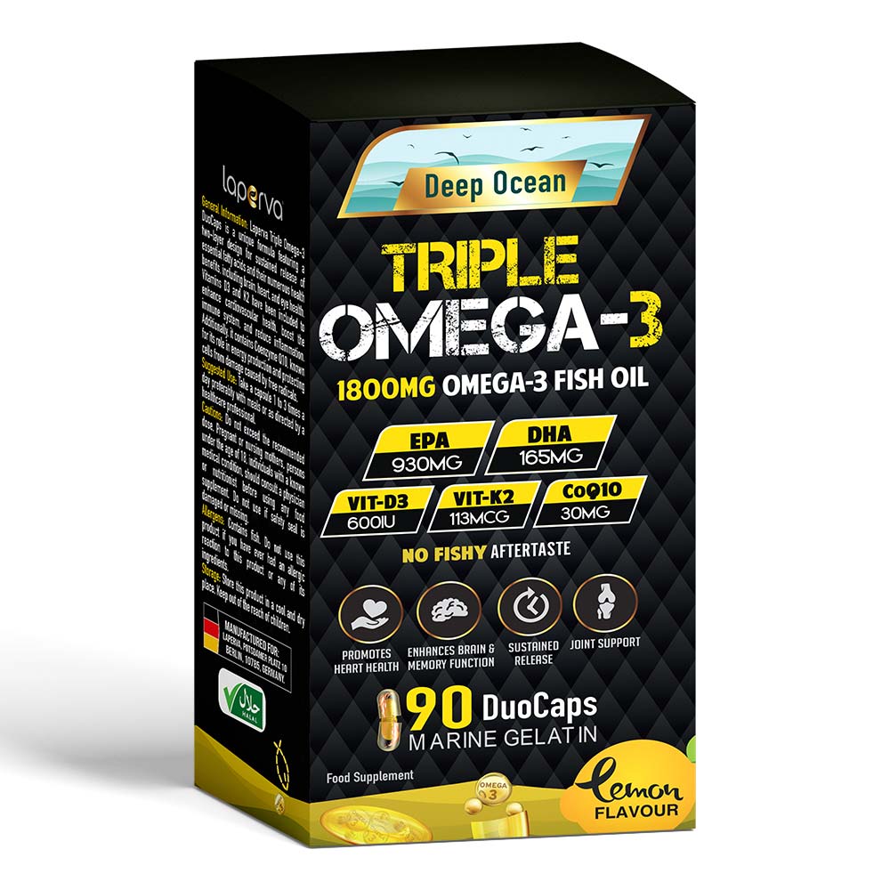Laperva Triple Omega 3 DuoCaps, 90 Duo Cap, 1800 mg, Promotes Heart Health