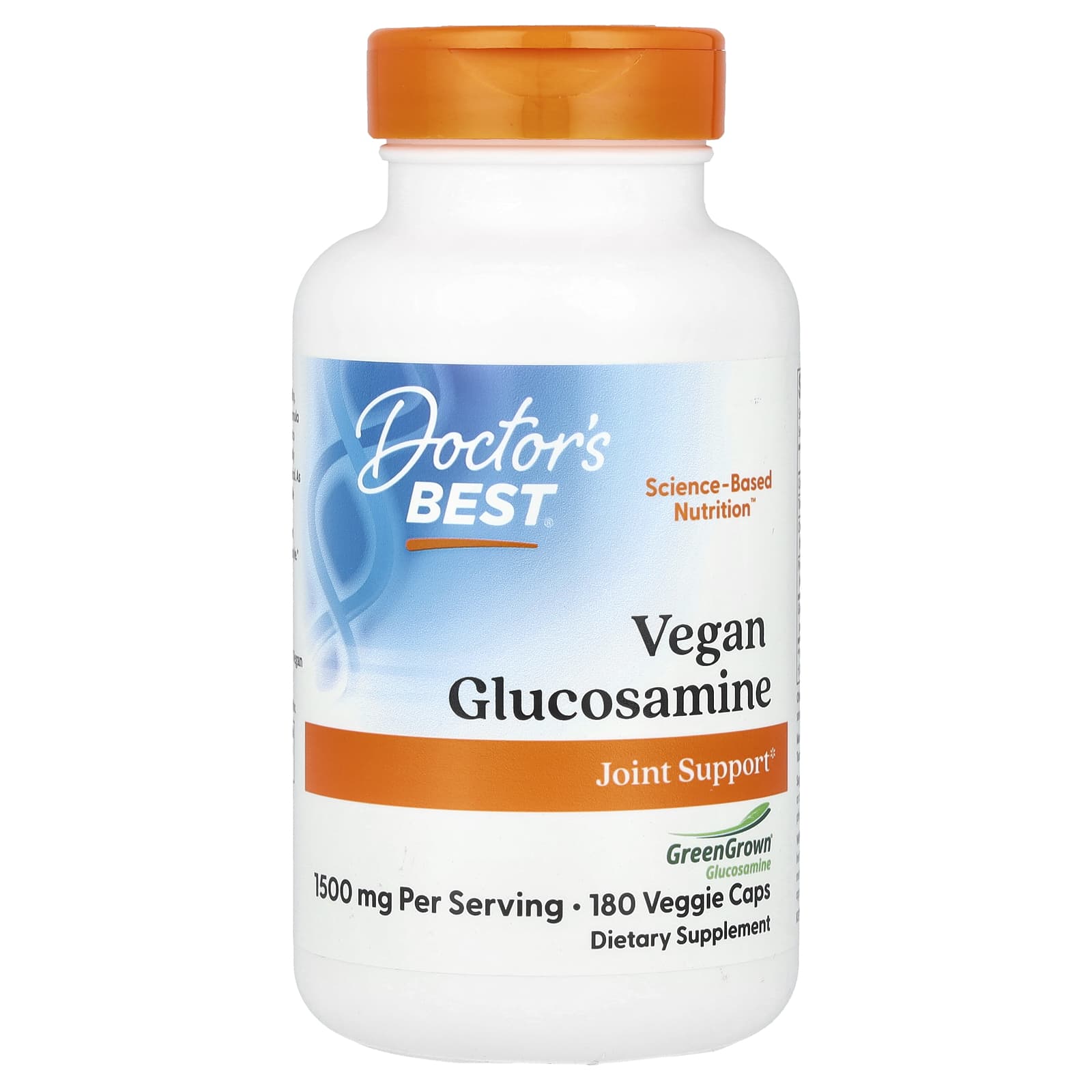Doctor's Best Vegan Glucosamine, 180 Veggie Capsules, 1500 mg, Supports Joint Flexibility
