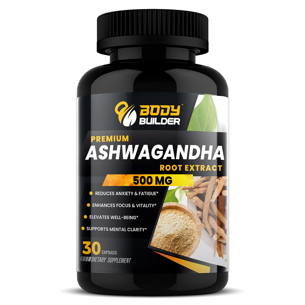 Body Builder Ashwagandha, 30 Capsules, 500 mg, Supports Performance & Endurance