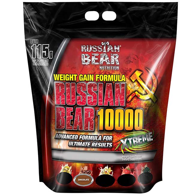 Russian Bear 10000 Weight Gainer, Milk Chocolate, 15 Lb, 1860 Calories Per Serving