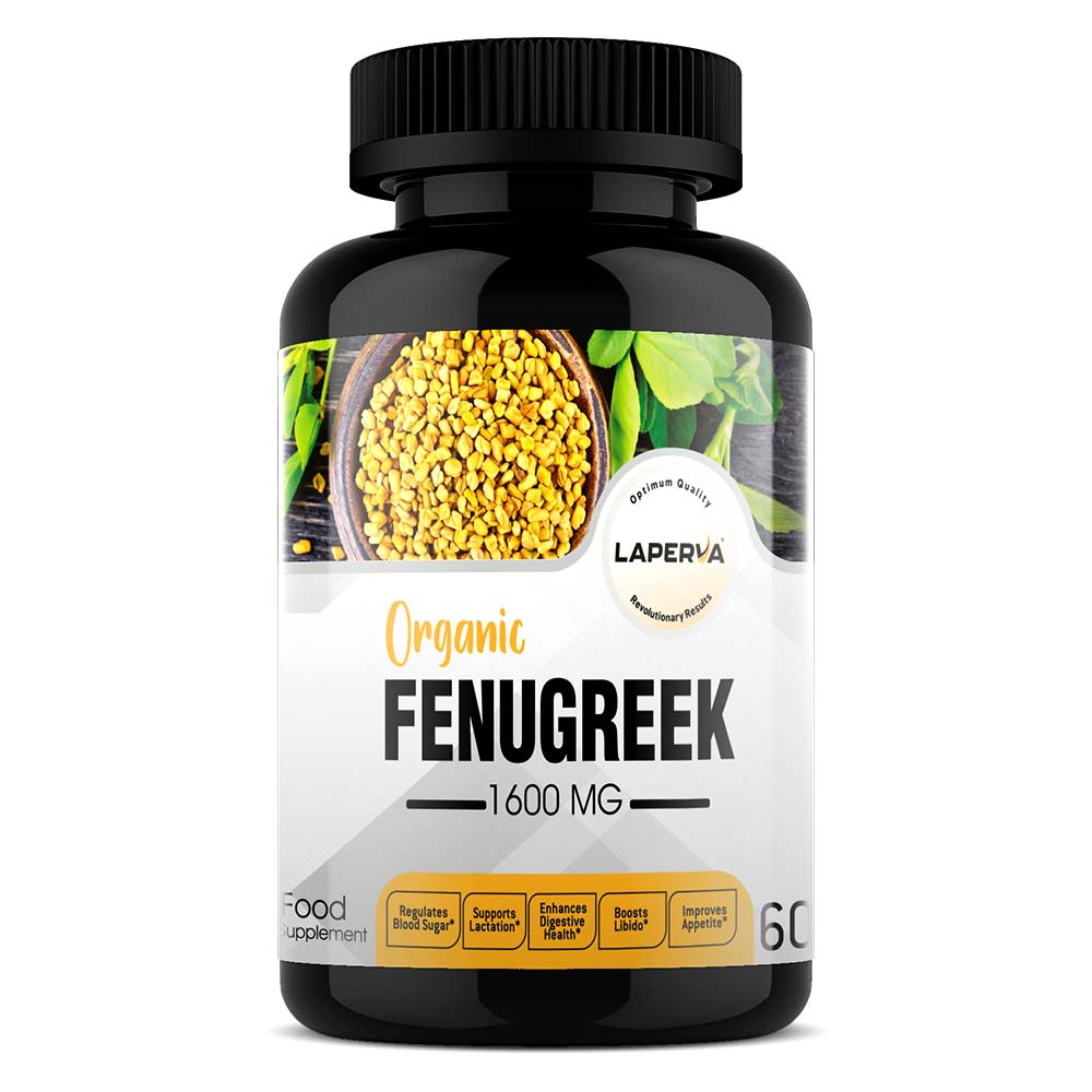 Laperva Organic Fenugreek, 1600 mg, 60 Veggie Capsules, Promotes Blood Sugar Metabolism