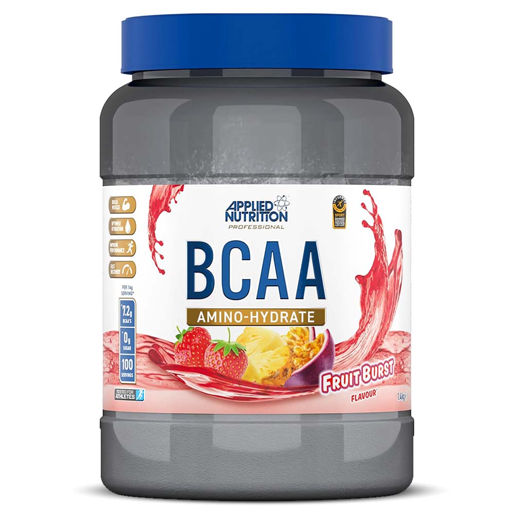 Applied Nutrition BCAA Amino Hydrate, Fruit Burst, 100 Serving, Replenish Electrolytes