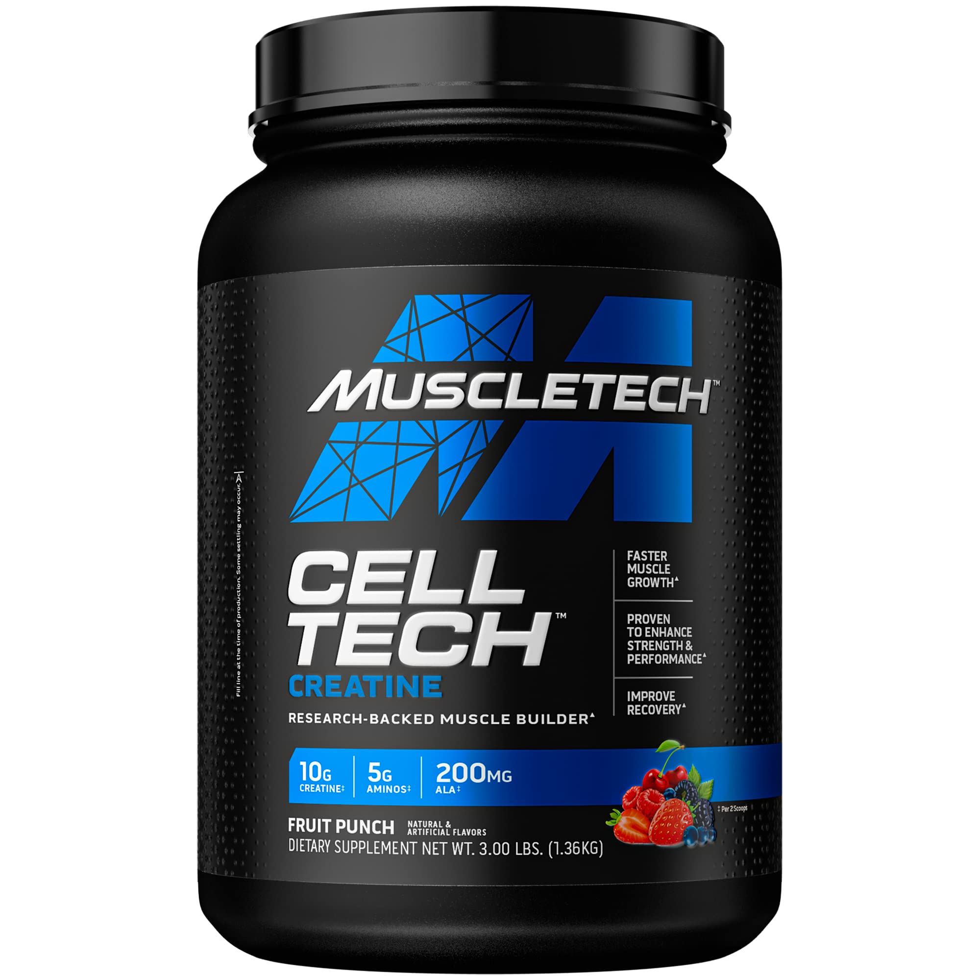 Muscletech Cell Tech Creatine Formula, Fruit Punch, 3 LB, 10 Gm Creatine Monohydrate