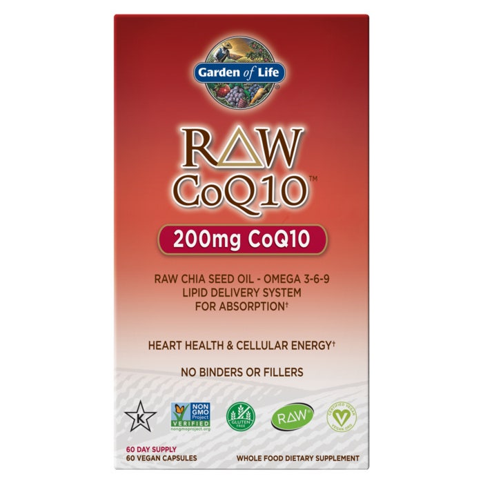 Garden Of Life Raw CoQ10, 60 Veggie Capsules, 200 mg, Supports Heart Health