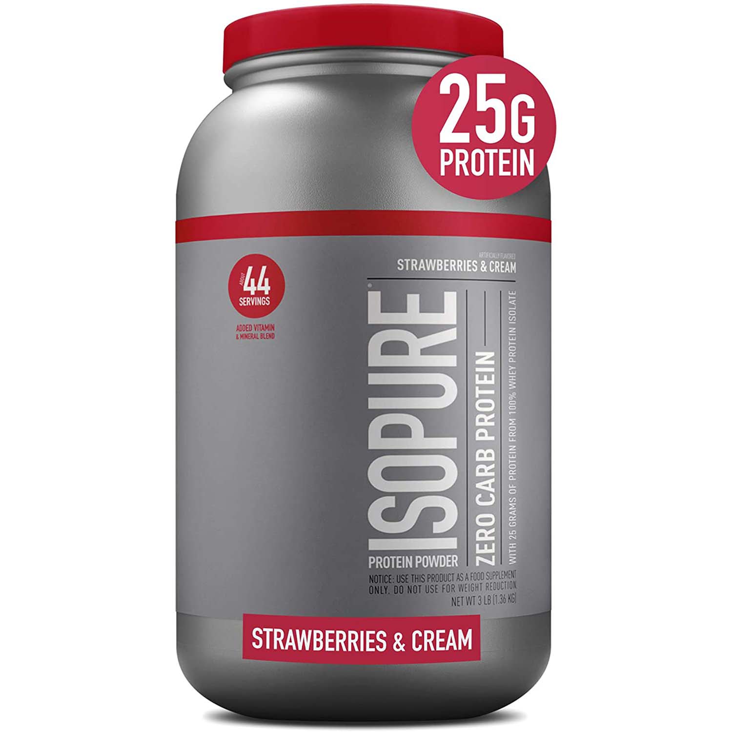 Nature's Best Isopure Zero Carb Protein, 3 LB, 25 Grams Protein Per Scoop