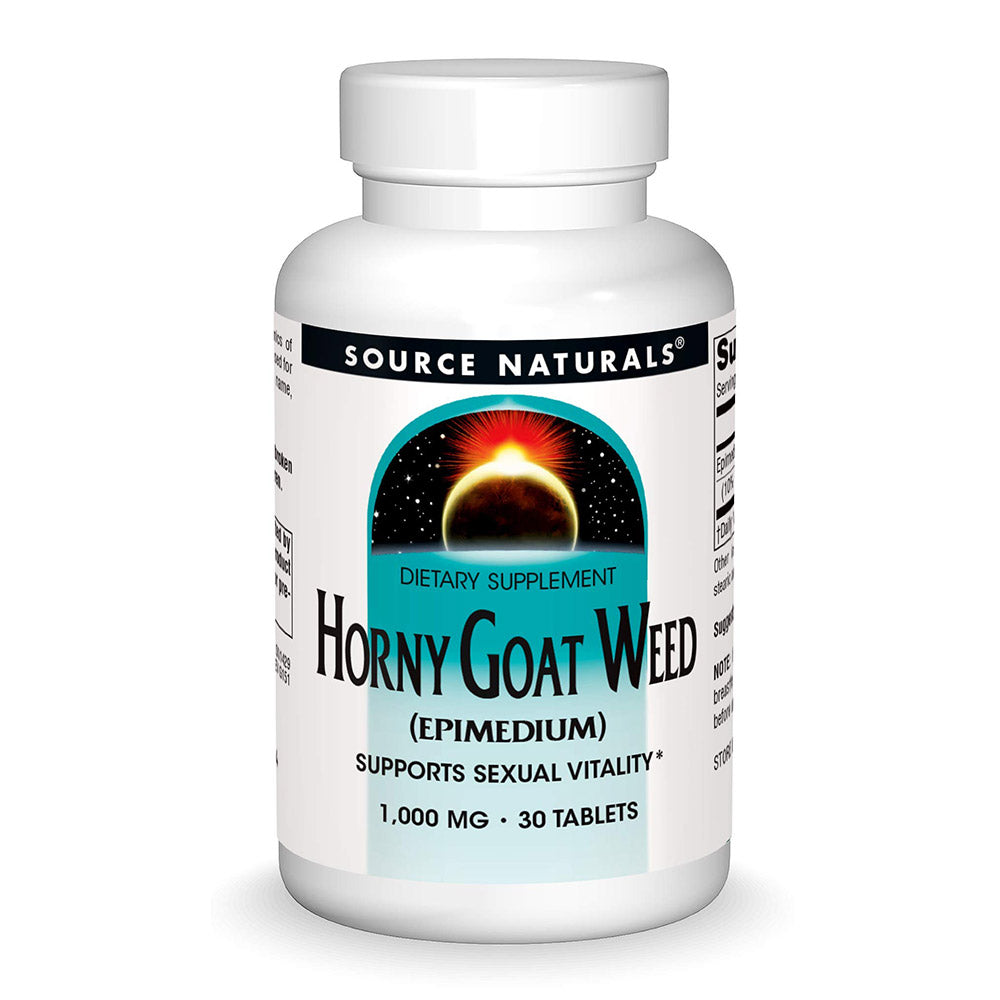 Source Naturals Horny Goat Weed, 1000 mg, 30 Tablets, Supports Healthy Sexual Activity