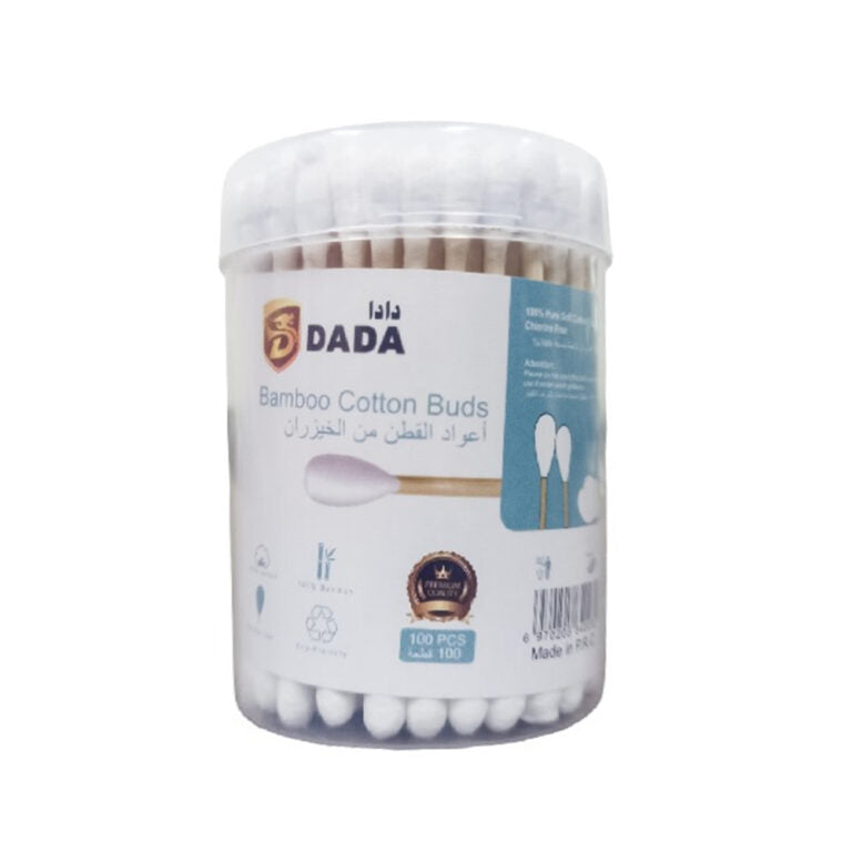 Dada Bamboo Cotton Buds, 100, Double-Tipped Design, 100% Pure Cotton, Durable Wooden Stems