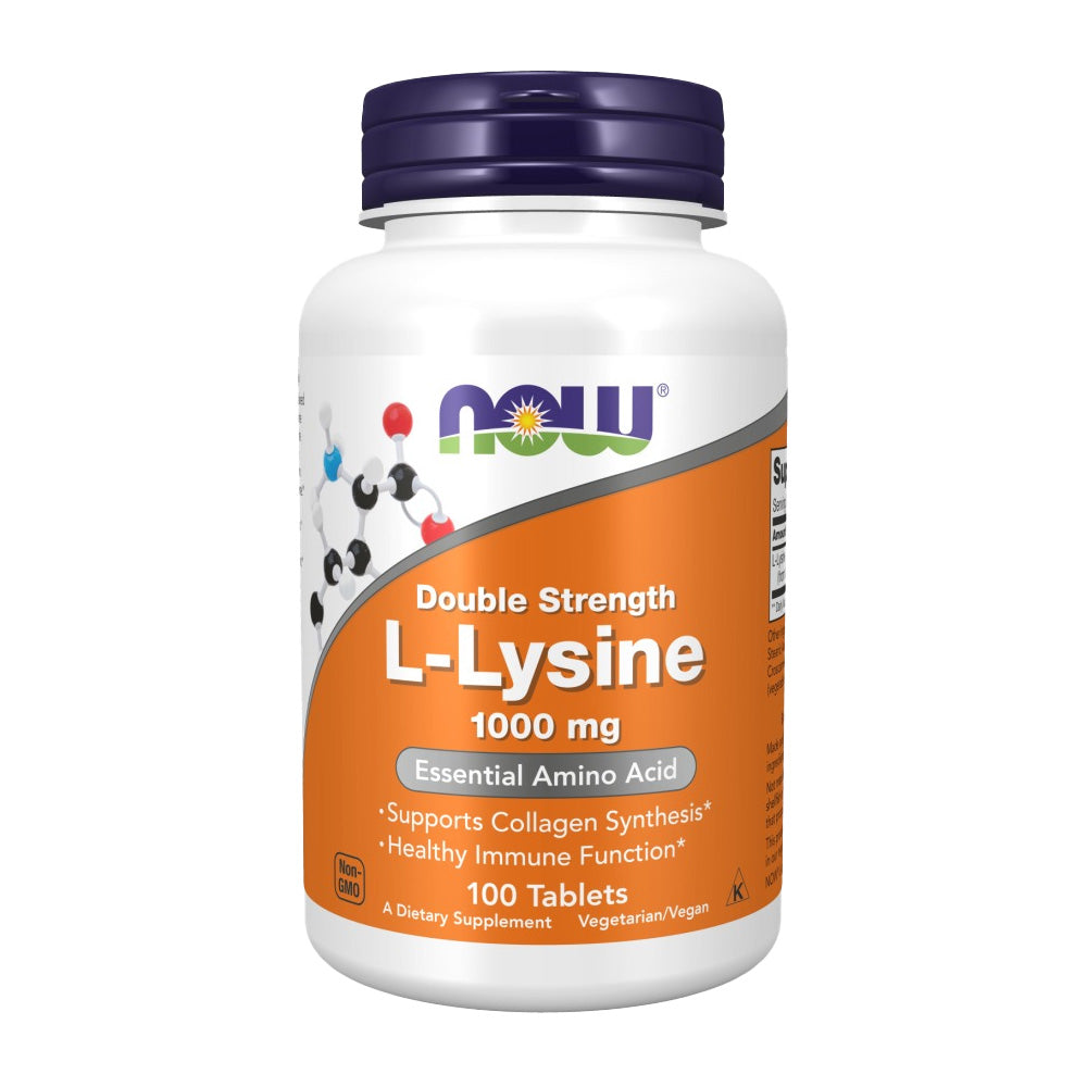 Now Double Strength L-lysine, 1000 mg, 100 Tablets, Essential Amino Acid