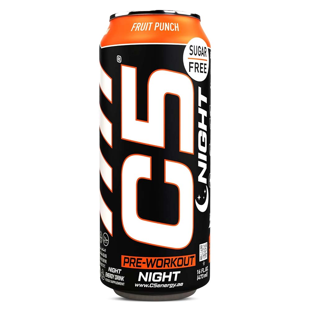 C5 Night Pre-workout Drink, 473 Ml, Sugar-Free, Boosts Strength & Endurance
