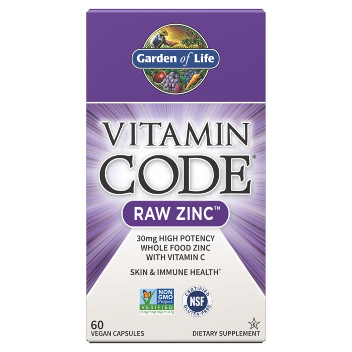 Garden Of Life Vitamin Code Raw Zinc, 60 Veggie Capsules, 30 mg, High Potency Zinc